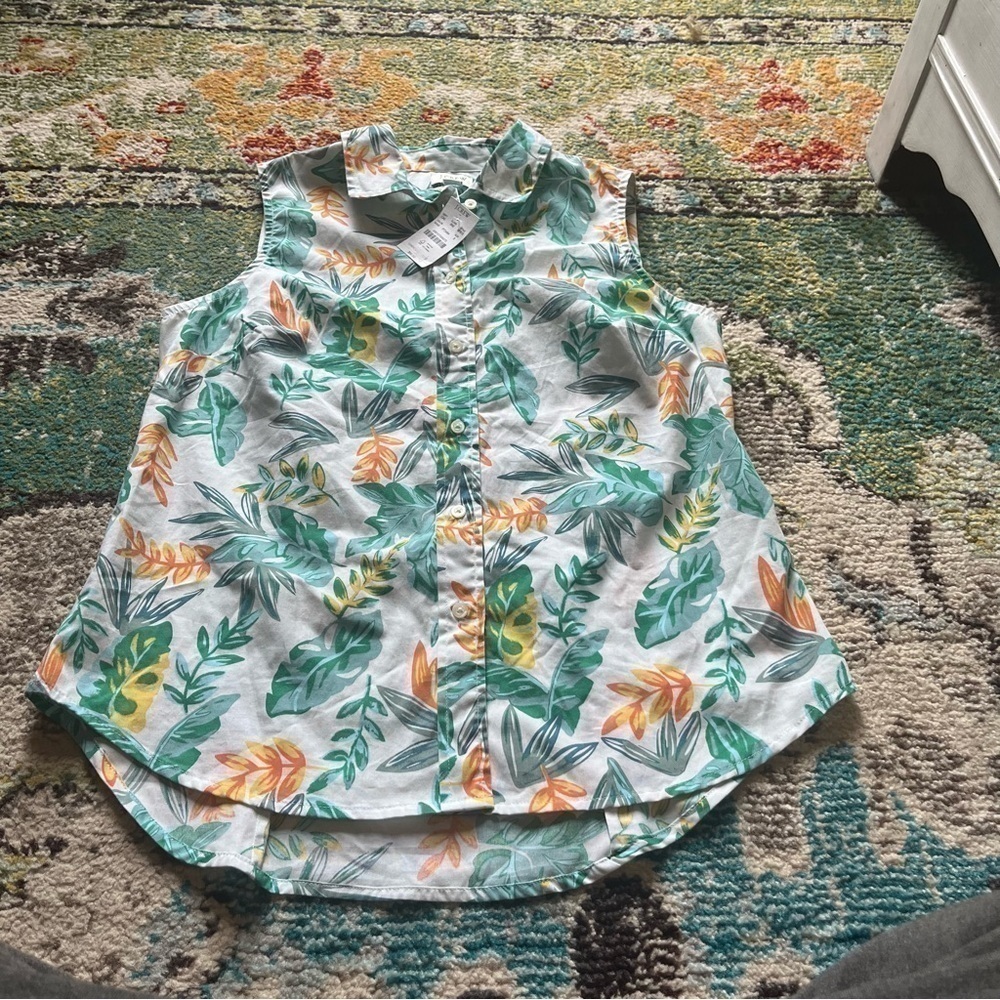 New J. Crew tropical button down shirt - Picture 2 of 7